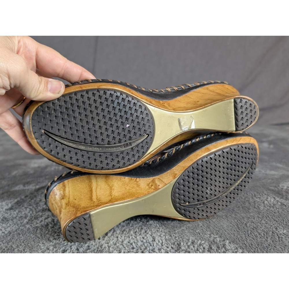 Ariat Shalimar Boho Chic Brown Leather T-Strap Wedge Sandals Size 9B Women Shoes - Picture 5 of 12